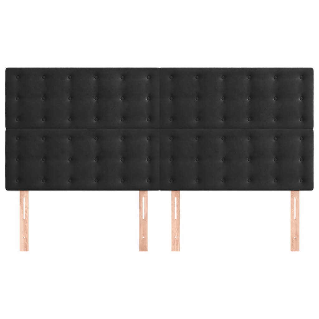 Κεφαλάρι Μαύρο Βελούδινο 180x5x118/128 εκ. - Pakobazaar