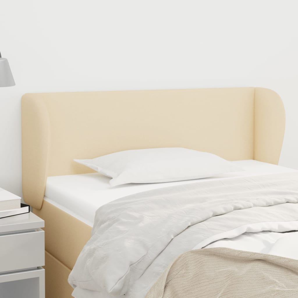 Κεφαλάρι με Πτερύγια Κρεμ 83 x 23 x 78/88 εκ. Υφασμάτινο - PAKOBAZAAR