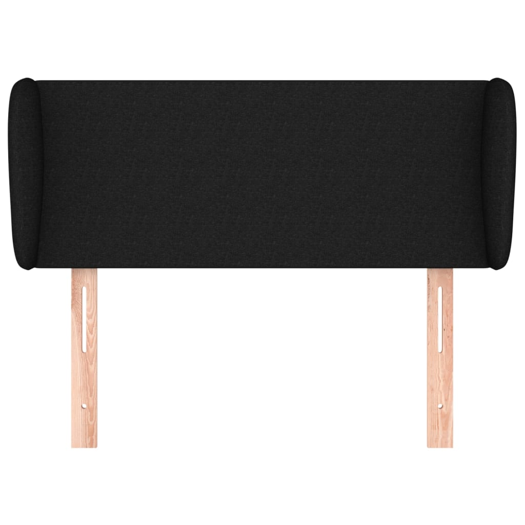 Κεφαλάρι με Πτερύγια Μαύρο 93x23x78/88 εκ. Υφασμάτινο - PAKOBAZAAR