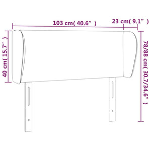 Κεφαλάρι με Πτερύγια Σκούρο Γκρι 103x23x78/88 εκ. Υφασμάτινο - PAKOBAZAAR