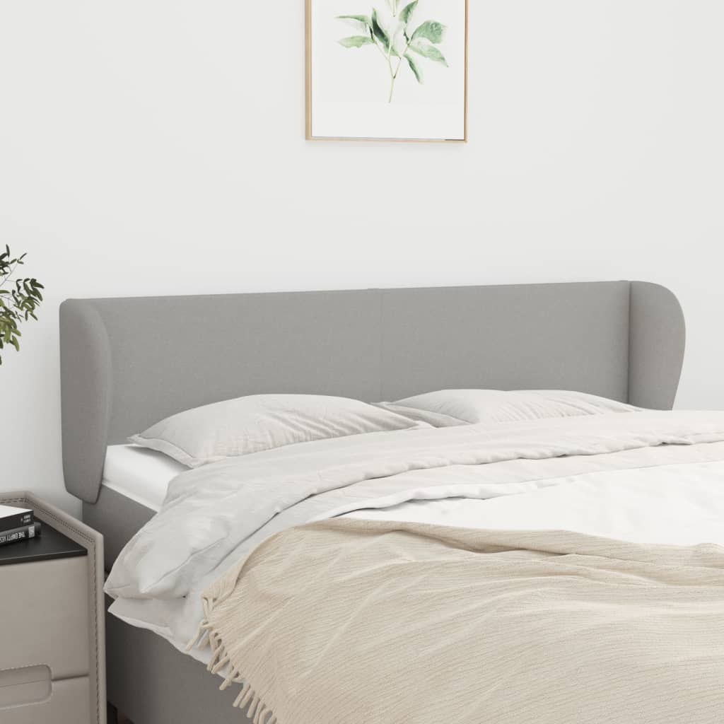 Κεφαλάρι με Πτερύγια Ανοιχτό Γκρι 147x23x78/88 εκ. Υφασμάτινο - PAKOBAZAAR