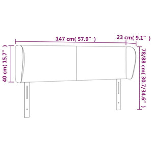 Κεφαλάρι με Πτερύγια Σκούρο Γκρι 147 x 23 x 78/88εκ. Υφασμάτινο - PAKOBAZAAR