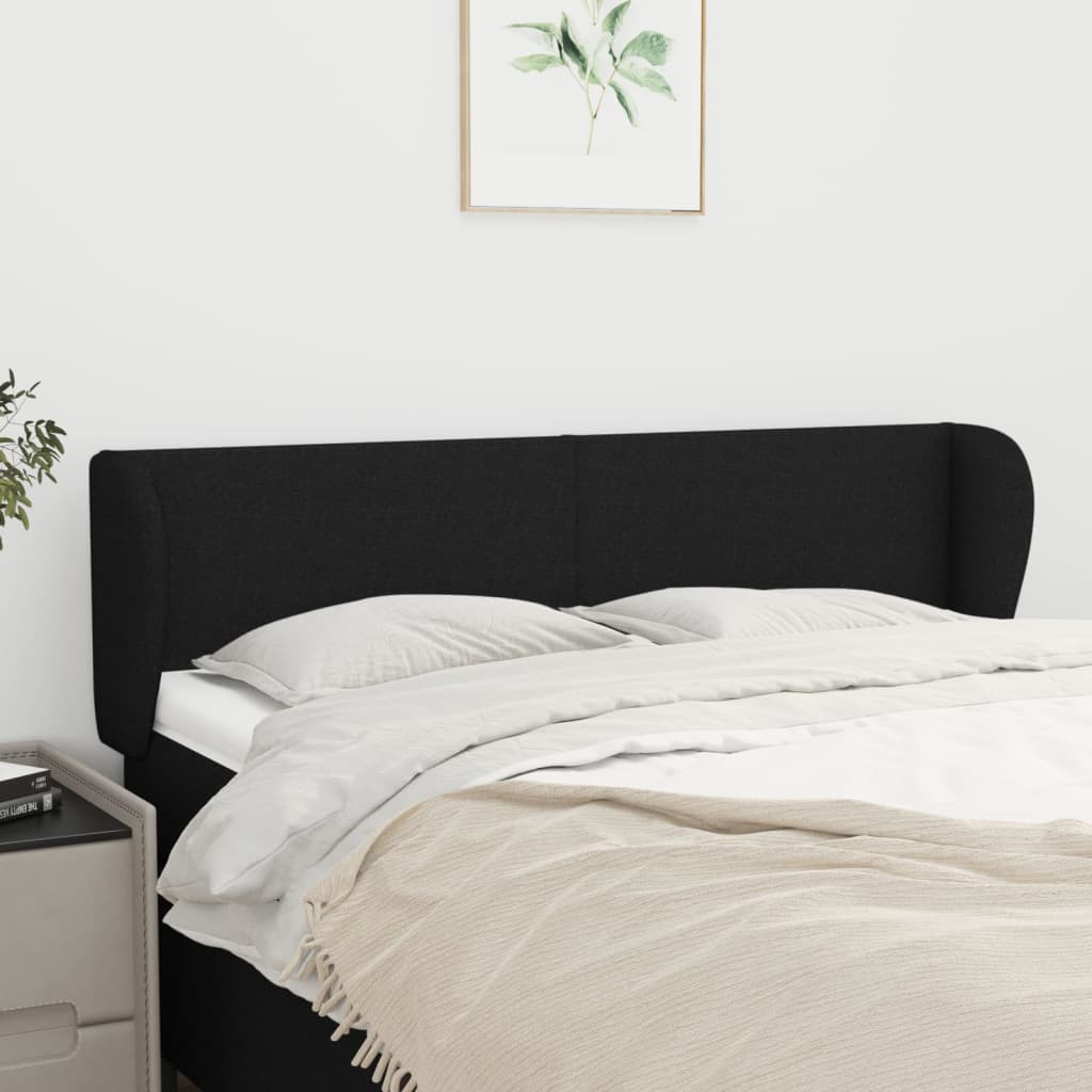 Κεφαλάρι με Πτερύγια Μαύρο 147 x 23 x 78/88 εκ. Υφασμάτινο - PAKOBAZAAR