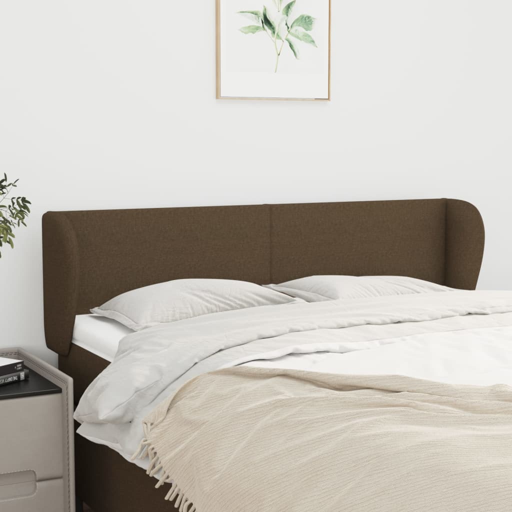 Κεφαλάρι με Πτερύγια Σκούρο Καφέ 147 x 23 x 78/88εκ. Υφασμάτινο - PAKOBAZAAR