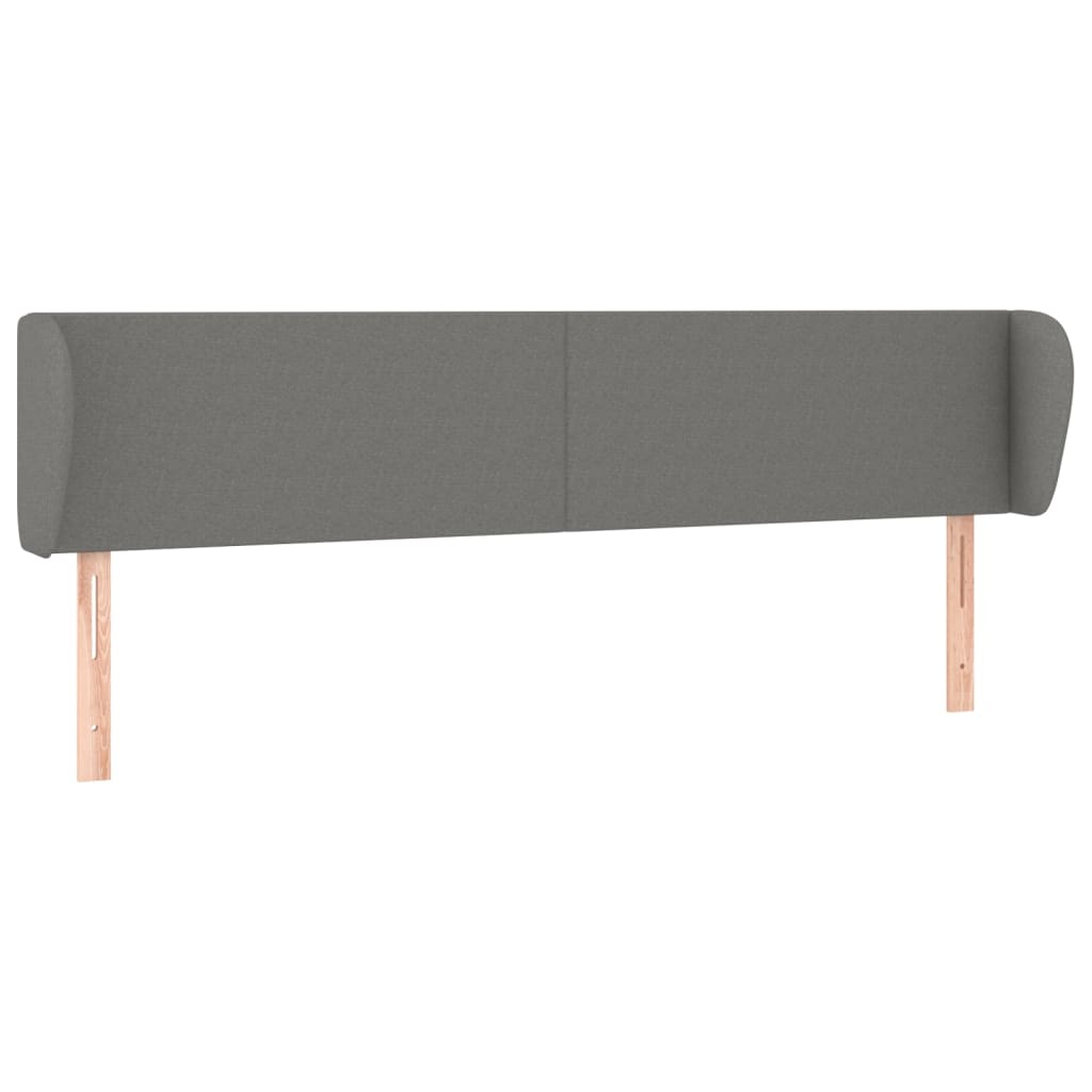 Κεφαλάρι με Πτερύγια Σκούρο Γκρι 163 x 23 x 78/88εκ. Υφασμάτινο - PAKOBAZAAR