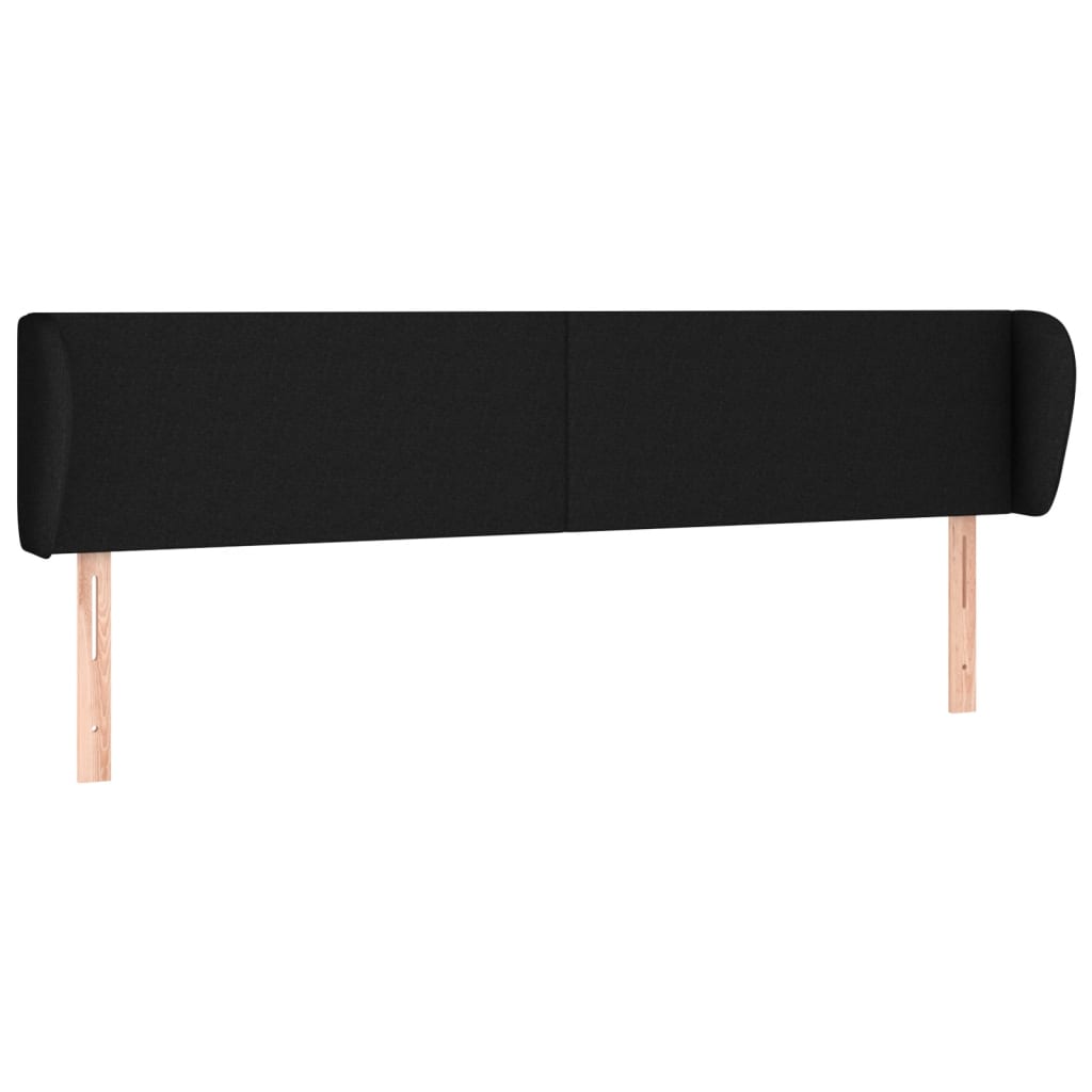 Κεφαλάρι με Πτερύγια Μαύρο 183x23x78/88 εκ. Υφασμάτινο - PAKOBAZAAR