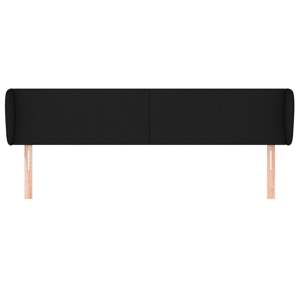 Κεφαλάρι με Πτερύγια Μαύρο 183x23x78/88 εκ. Υφασμάτινο - PAKOBAZAAR