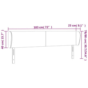 Κεφαλάρι με Πτερύγια Κρεμ 183x23x78/88 εκ. Υφασμάτινο - PAKOBAZAAR