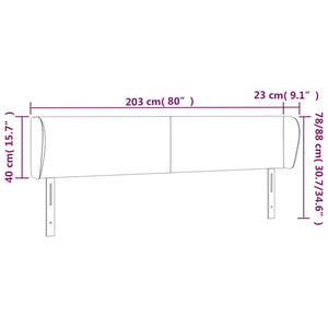 Κεφαλάρι με Πτερύγια Ανοιχτό Γκρι 203x23x78/88 εκ. Υφασμάτινο - PAKOBAZAAR