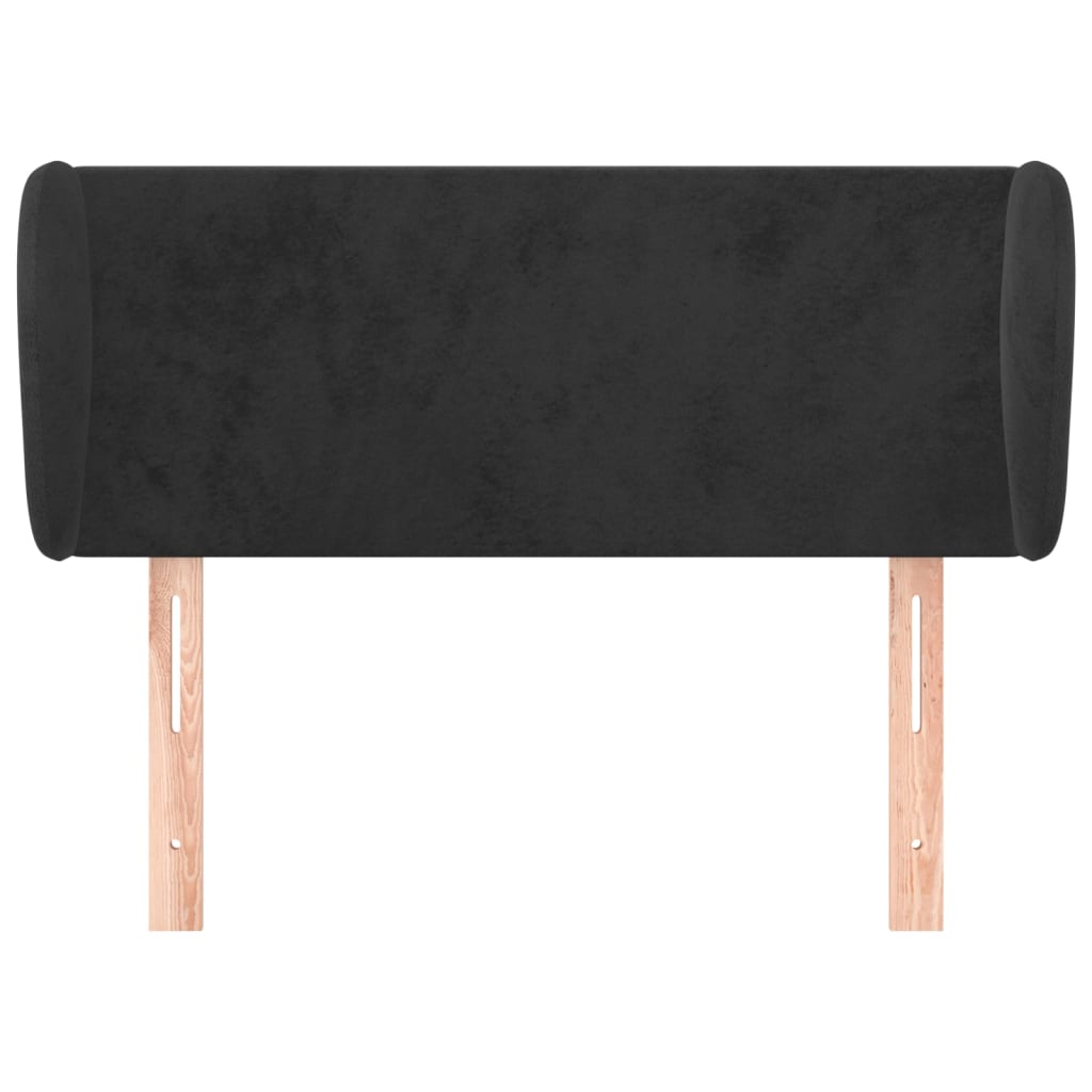 Κεφαλάρι με Πτερύγια Μαύρο 103x23x78/88 εκ. Βελούδινο - PAKOBAZAAR