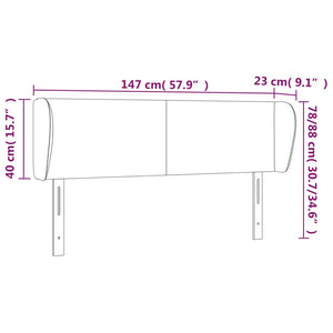 Κεφαλάρι με Πτερύγια Ανοιχτό Γκρι 147x23x78/88 εκ. Βελούδινο - PAKOBAZAAR