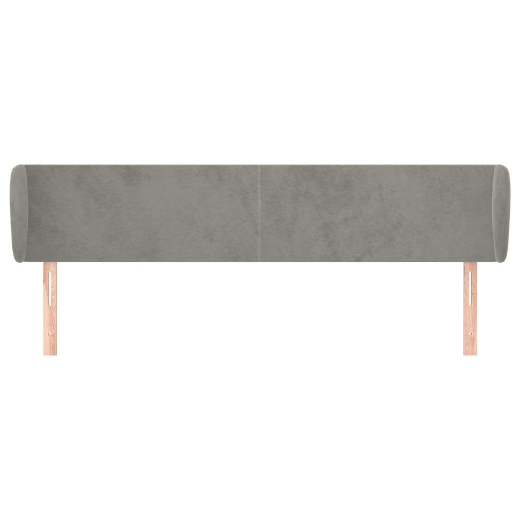 Κεφαλάρι με Πτερύγια Ανοιχτό Γκρι 163x23x78/88 εκ. Βελούδινο - Pakobazaar