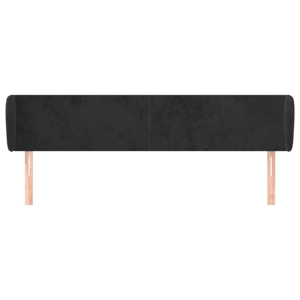 Κεφαλάρι με Πτερύγια Μαύρο 163x23x78/88 εκ. Βελούδινο - PAKOBAZAAR
