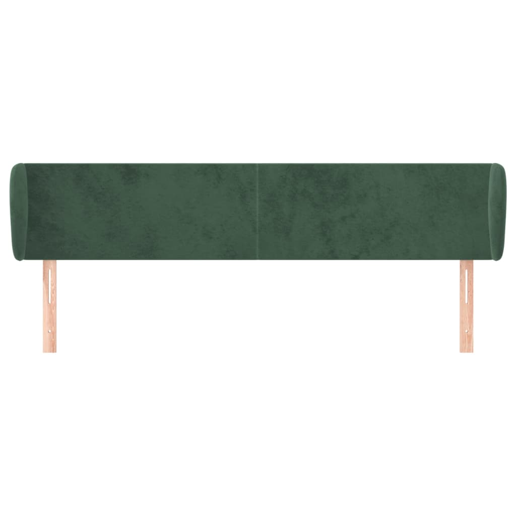 Κεφαλάρι με Πτερύγια Σκούρο Πράσινο 163x23x78/88 εκ. Βελούδινο - Pakobazaar