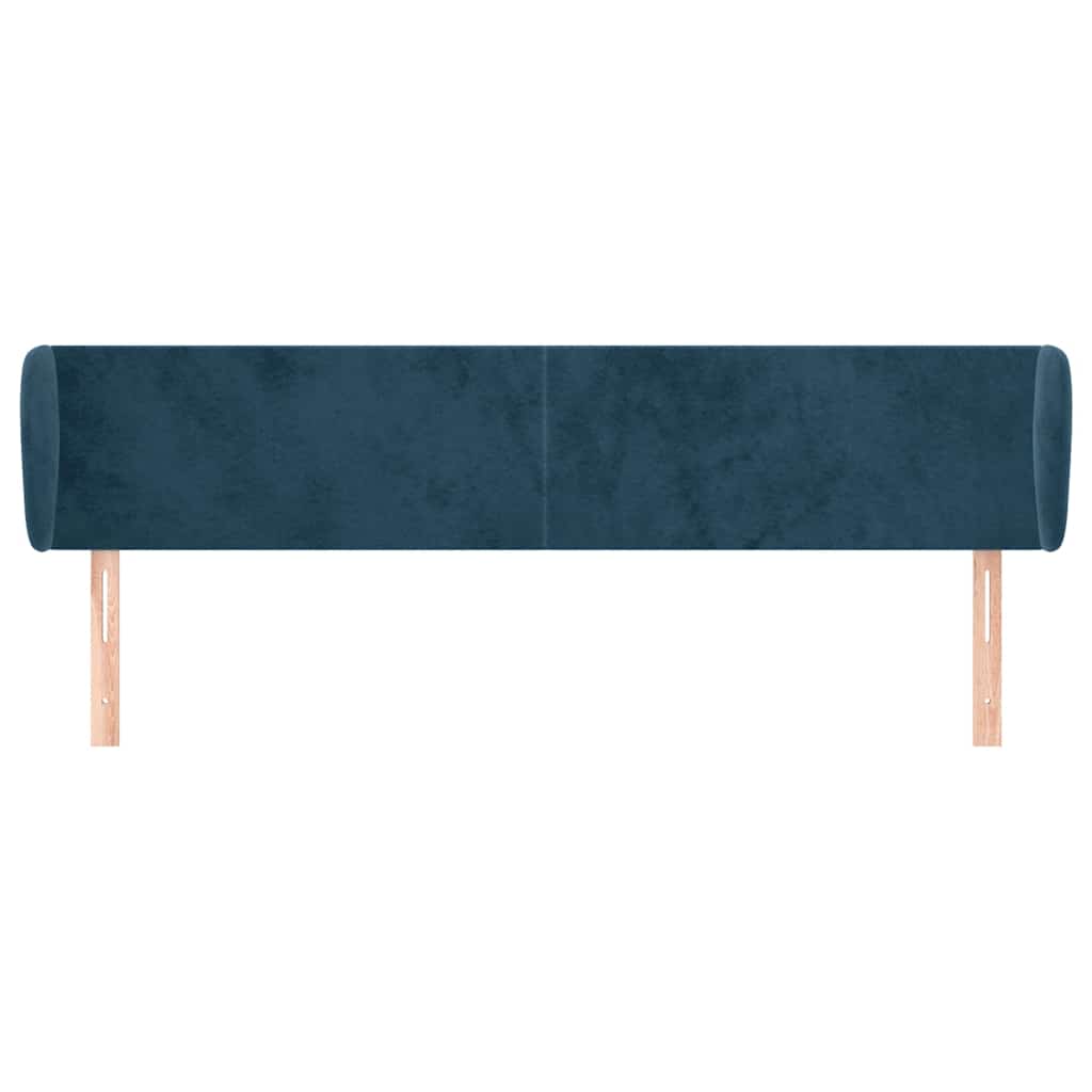 Κεφαλάρι με Πτερύγια Σκούρο Μπλε 163x23x78/88 εκ. Βελούδινο