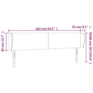 Κεφαλάρι με Πτερύγια Σκούρο Μπλε 163x23x78/88 εκ. Βελούδινο - Pakobazaar