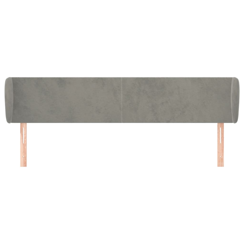 Κεφαλάρι με Πτερύγια Ανοιχτό Γκρι 183x23x78/88 εκ. Βελούδινο - Pakobazaar