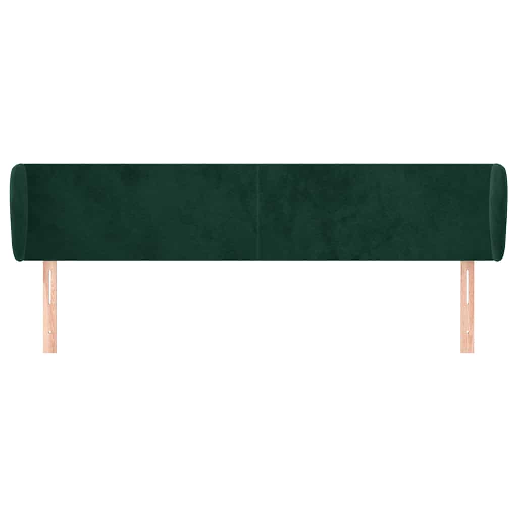 Κεφαλάρι με Πτερύγια Σκούρο Πράσινο 183x23x78/88 εκ. Βελούδινο - PAKOBAZAAR