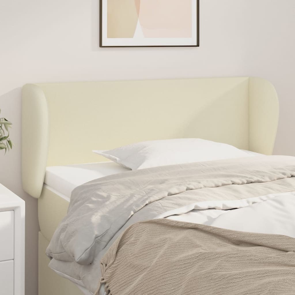 Κεφαλάρι με Πτερύγια Κρεμ 83x23x78/88 εκ. Συνθετικό Δέρμα - PAKOBAZAAR