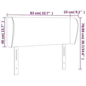 Κεφαλάρι με Πτερύγια Γκρι 83x23x78/88 εκ. Συνθετικό Δέρμα - PAKOBAZAAR