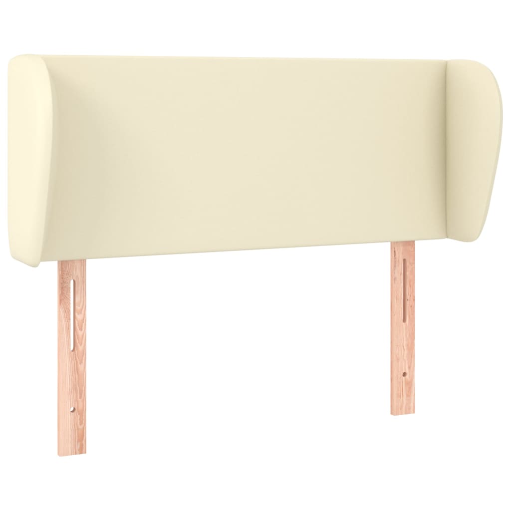 Κεφαλάρι με Πτερύγια Κρεμ 103x23x78/88 εκ. Συνθετικό Δέρμα - PAKOBAZAAR