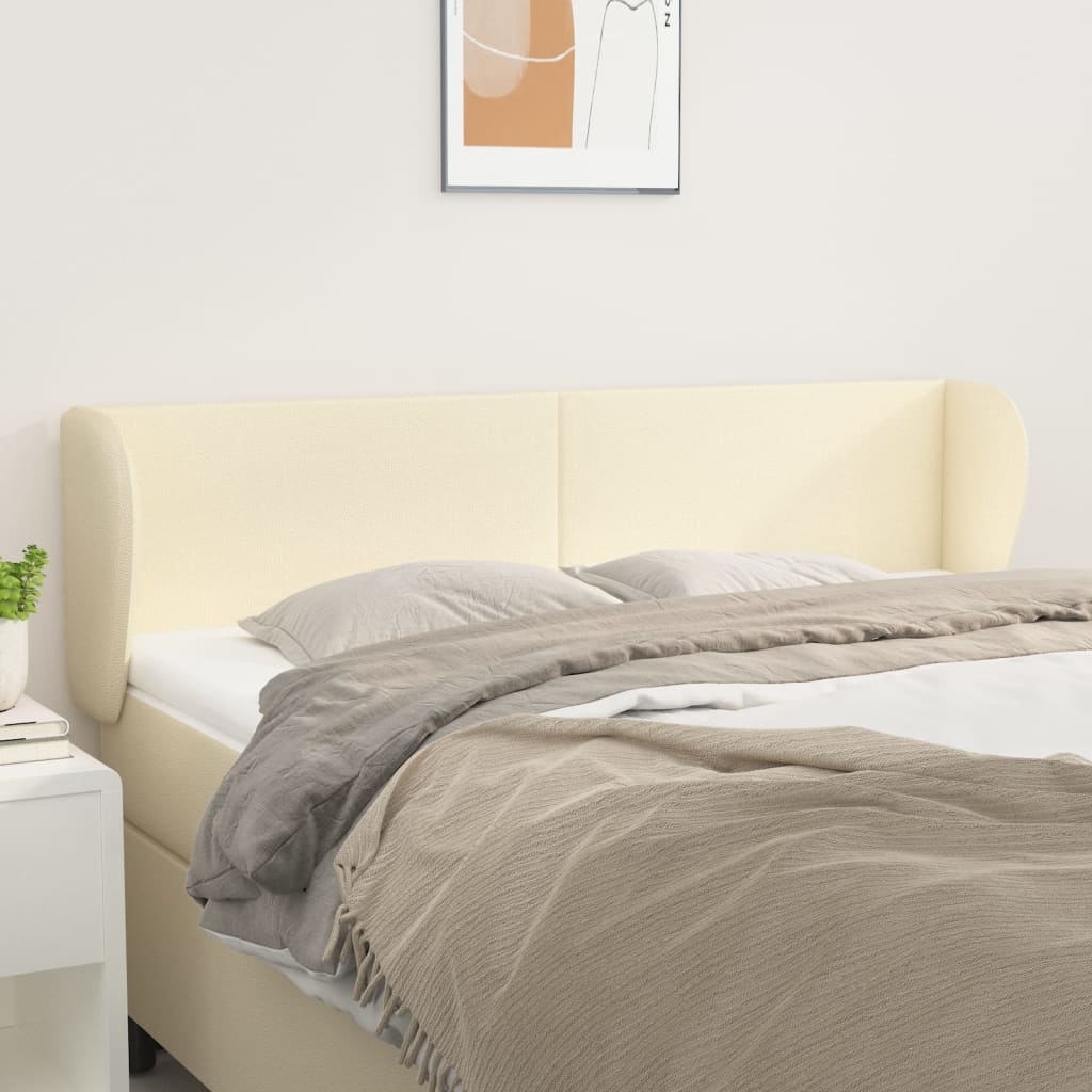 Κεφαλάρι με Πτερύγια Κρεμ 147x23x78/88 εκ. Συνθετικό Δέρμα - PAKOBAZAAR