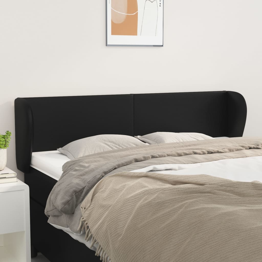 Κεφαλάρι με Πτερύγια Γκρι 147x23x78/88 εκ. Συνθετικό Δέρμα - PAKOBAZAAR