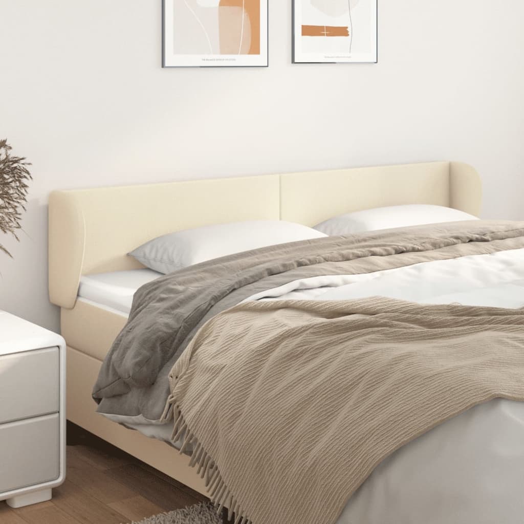 Κεφαλάρι με Πτερύγια Κρεμ 163x23x78/88 εκ. Συνθετικό Δέρμα - Pakobazaar