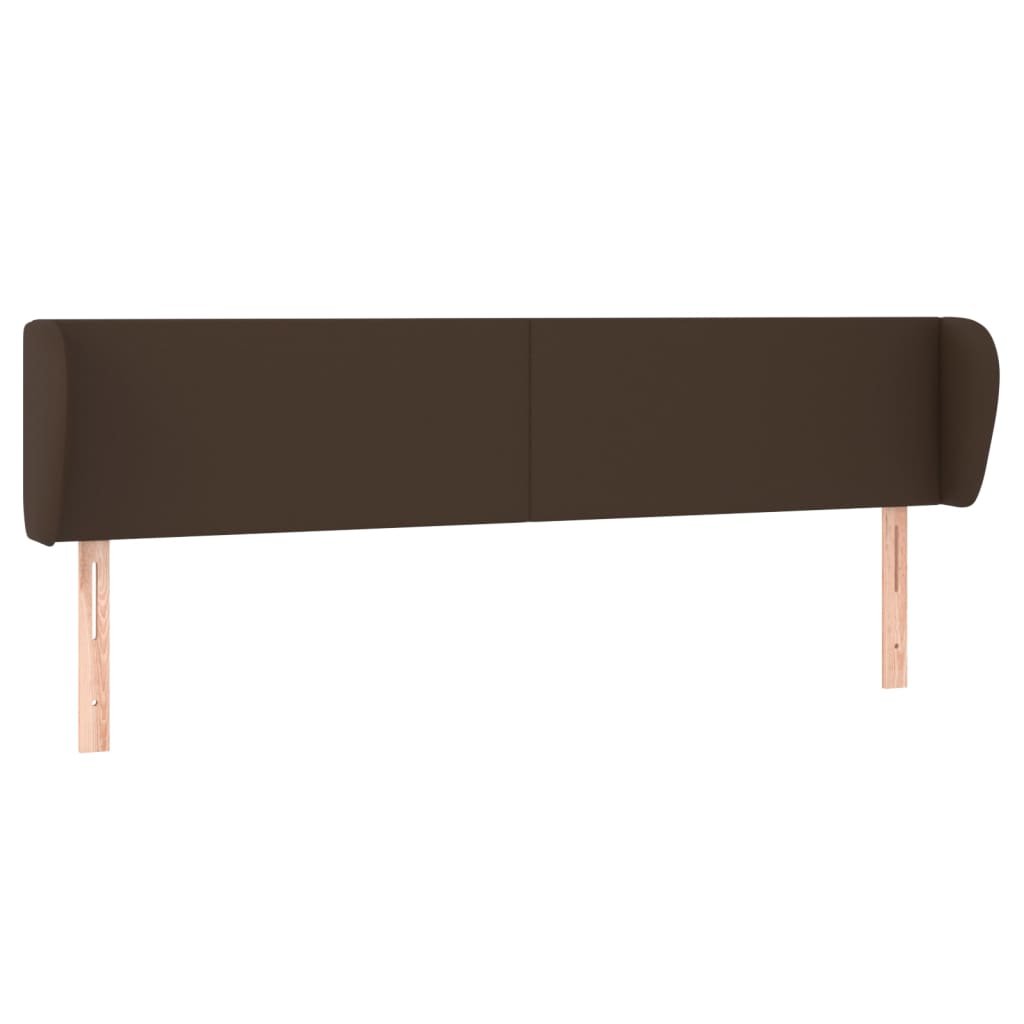 Κεφαλάρι με Πτερύγια Καφέ 163x23x78/88 εκ. Συνθετικό Δέρμα