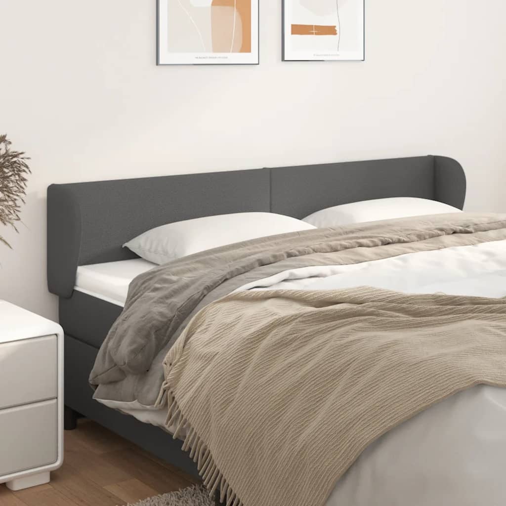 Κεφαλάρι με Πτερύγια Γκρι 163x23x78/88 εκ. Συνθετικό Δέρμα - PAKOBAZAAR