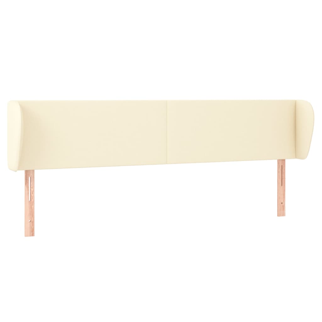 Κεφαλάρι με Πτερύγια Κρεμ 183x23x78/88 εκ. Συνθετικό Δέρμα - PAKOBAZAAR