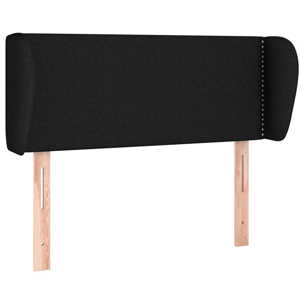 Κεφαλάρι με Πτερύγια Μαύρο 93x23x78/88 εκ. Υφασμάτινο - PAKOBAZAAR