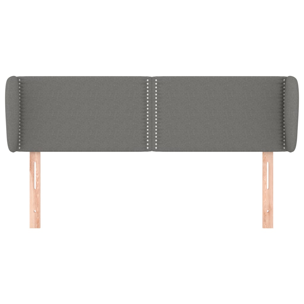 Κεφαλάρι με Πτερύγια Σκούρο Γκρι 147 x 23 x 78/88εκ. Υφασμάτινο - PAKOBAZAAR