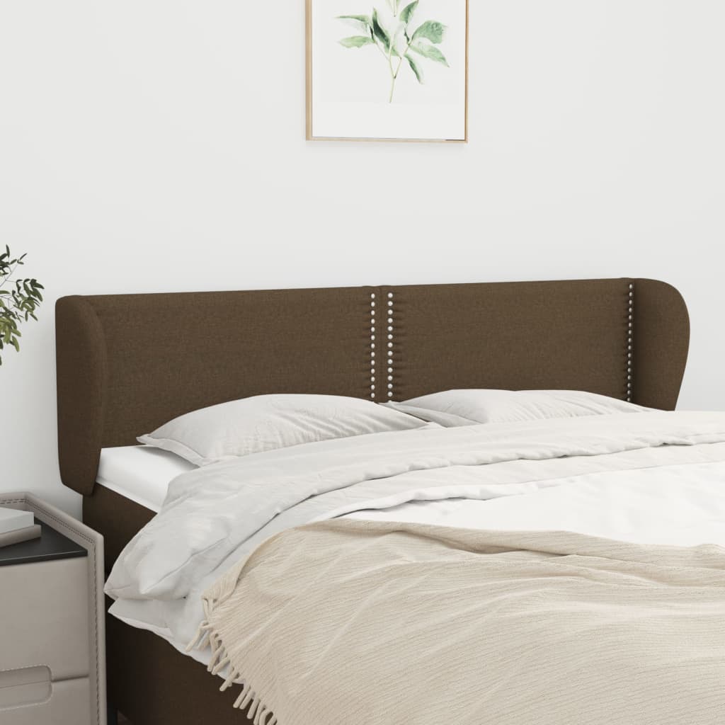 Κεφαλάρι με Πτερύγια Σκούρο Καφέ 147 x 23 x 78/88εκ. Υφασμάτινο - PAKOBAZAAR