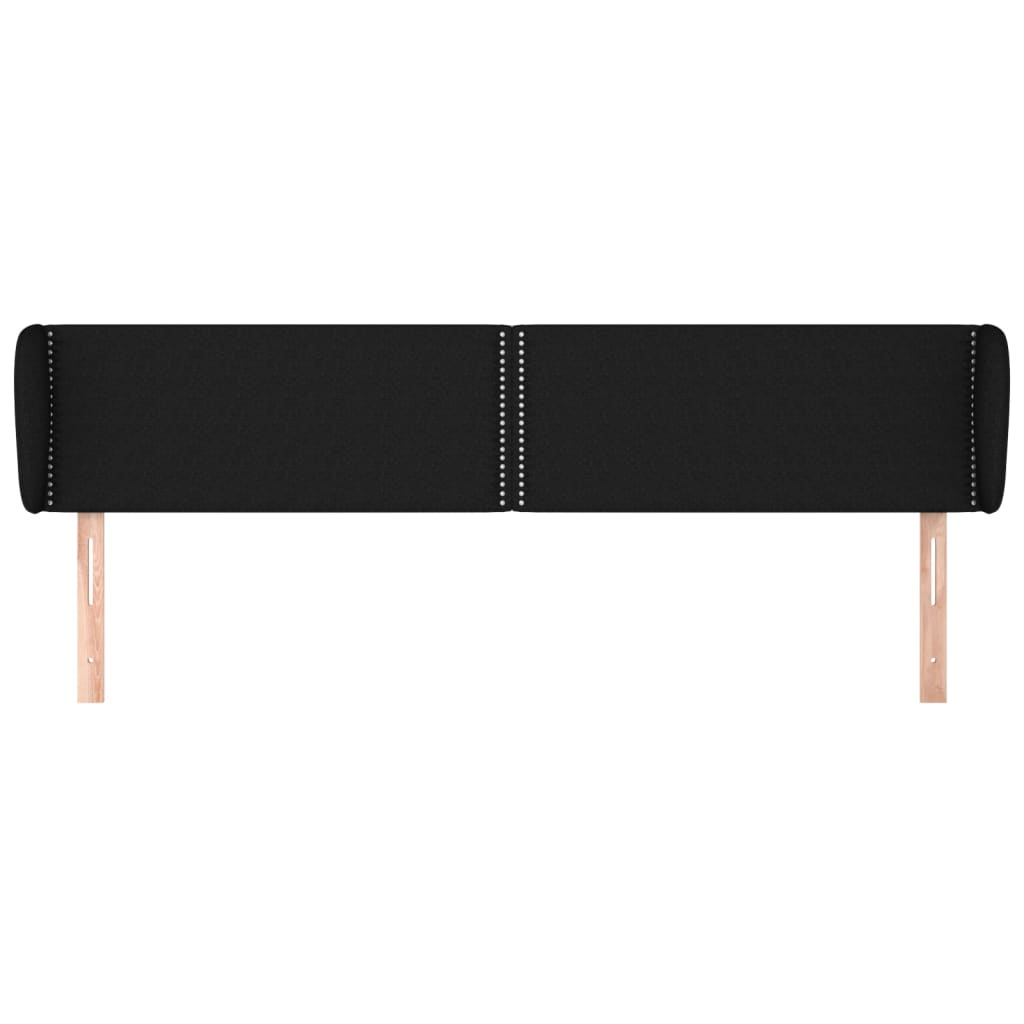 Κεφαλάρι με Πτερύγια Μαύρο 163x23x78/88 εκ. Υφασμάτινο - PAKOBAZAAR