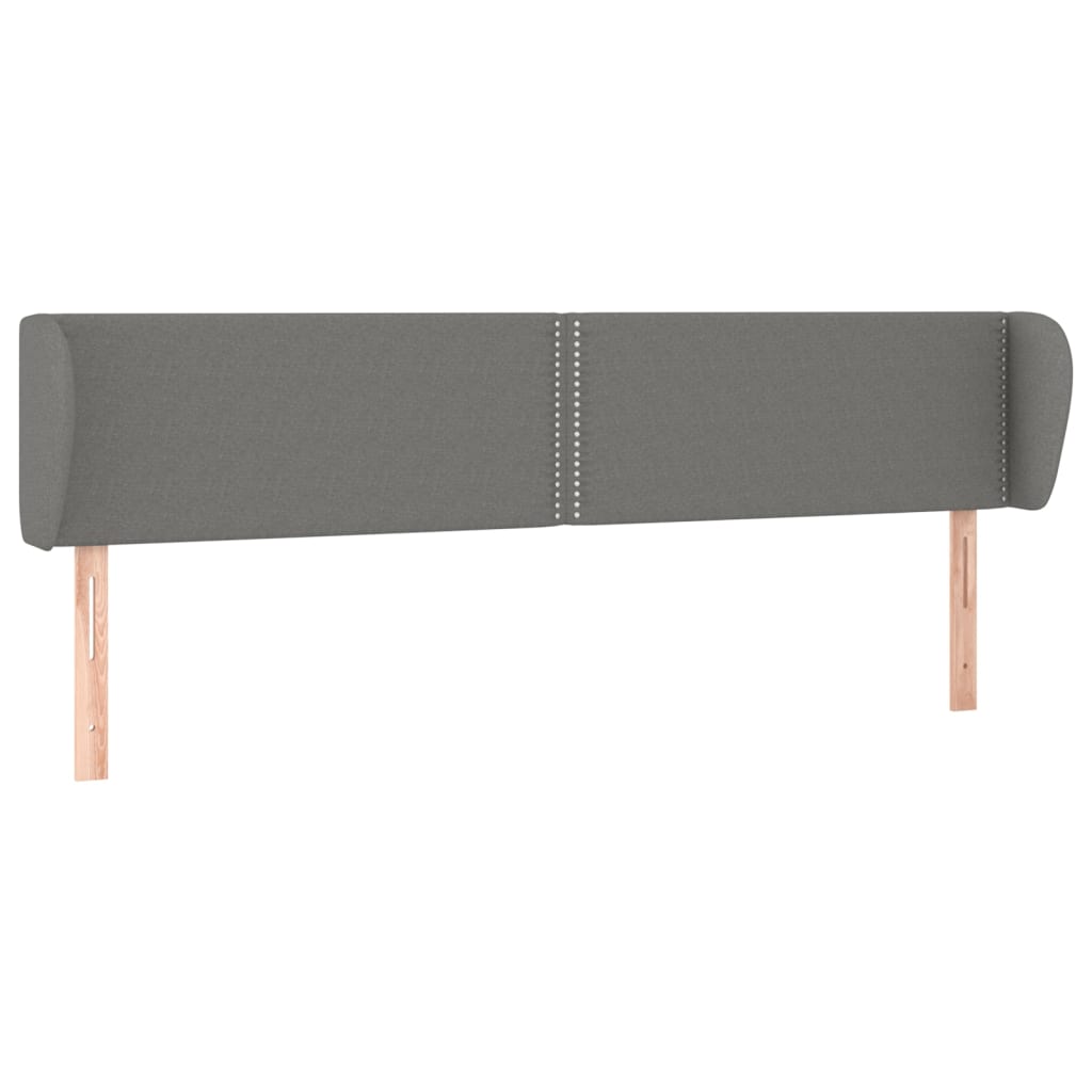 Κεφαλάρι με Πτερύγια Σκούρο Γκρι 183x23x78/88 εκ. Υφασμάτινο - PAKOBAZAAR