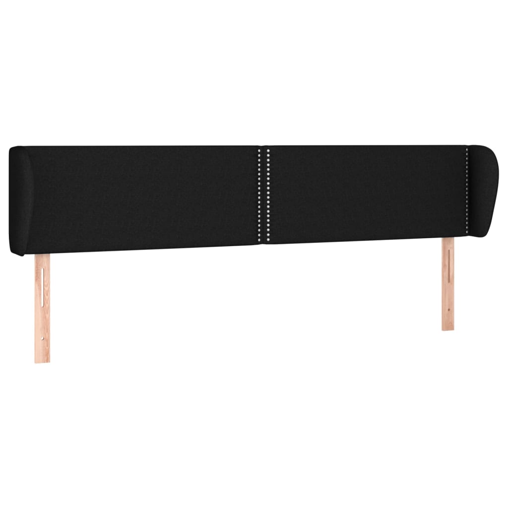 Κεφαλάρι με Πτερύγια Μαύρο 183x23x78/88 εκ. Υφασμάτινο - PAKOBAZAAR