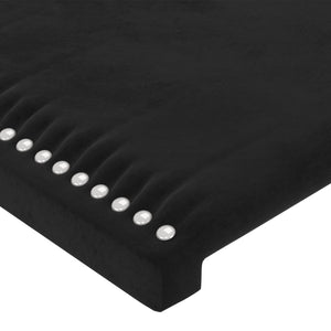 Κεφαλάρι με Πτερύγια Μαύρο 147x23x78/88 εκ. Βελούδινο - PAKOBAZAAR