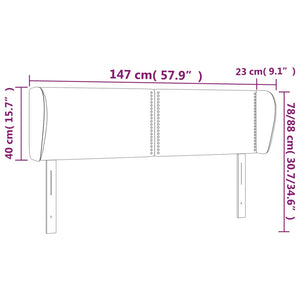 Κεφαλάρι με Πτερύγια Μαύρο 147x23x78/88 εκ. Βελούδινο - PAKOBAZAAR