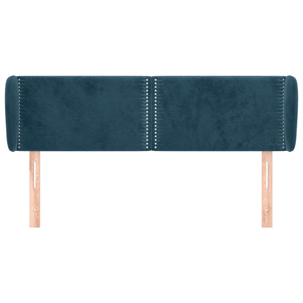 Κεφαλάρι με Πτερύγια Σκούρο Μπλε 147x23x78/88 εκ. Βελούδινο - Pakobazaar