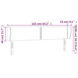 Κεφαλάρι με Πτερύγια Σκούρο Γκρι 163x23x78/88 εκ. Βελούδινο - PAKOBAZAAR