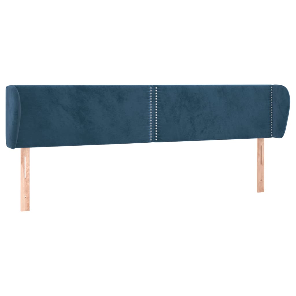 Κεφαλάρι με Πτερύγια Σκούρο Μπλε 163x23x78/88 εκ. Βελούδινο - PAKOBAZAAR