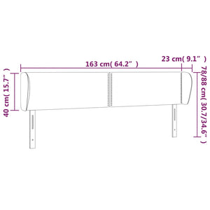 Κεφαλάρι με Πτερύγια Ροζ 163x23x78/88 εκ. Βελούδινο - PAKOBAZAAR