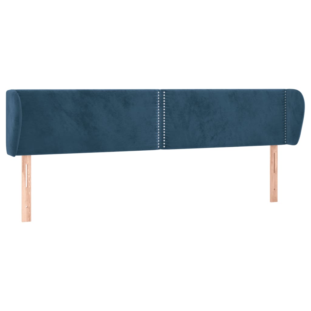 Κεφαλάρι με Πτερύγια Σκούρο Μπλε 183x23x78/88 εκ. Βελούδινο - PAKOBAZAAR