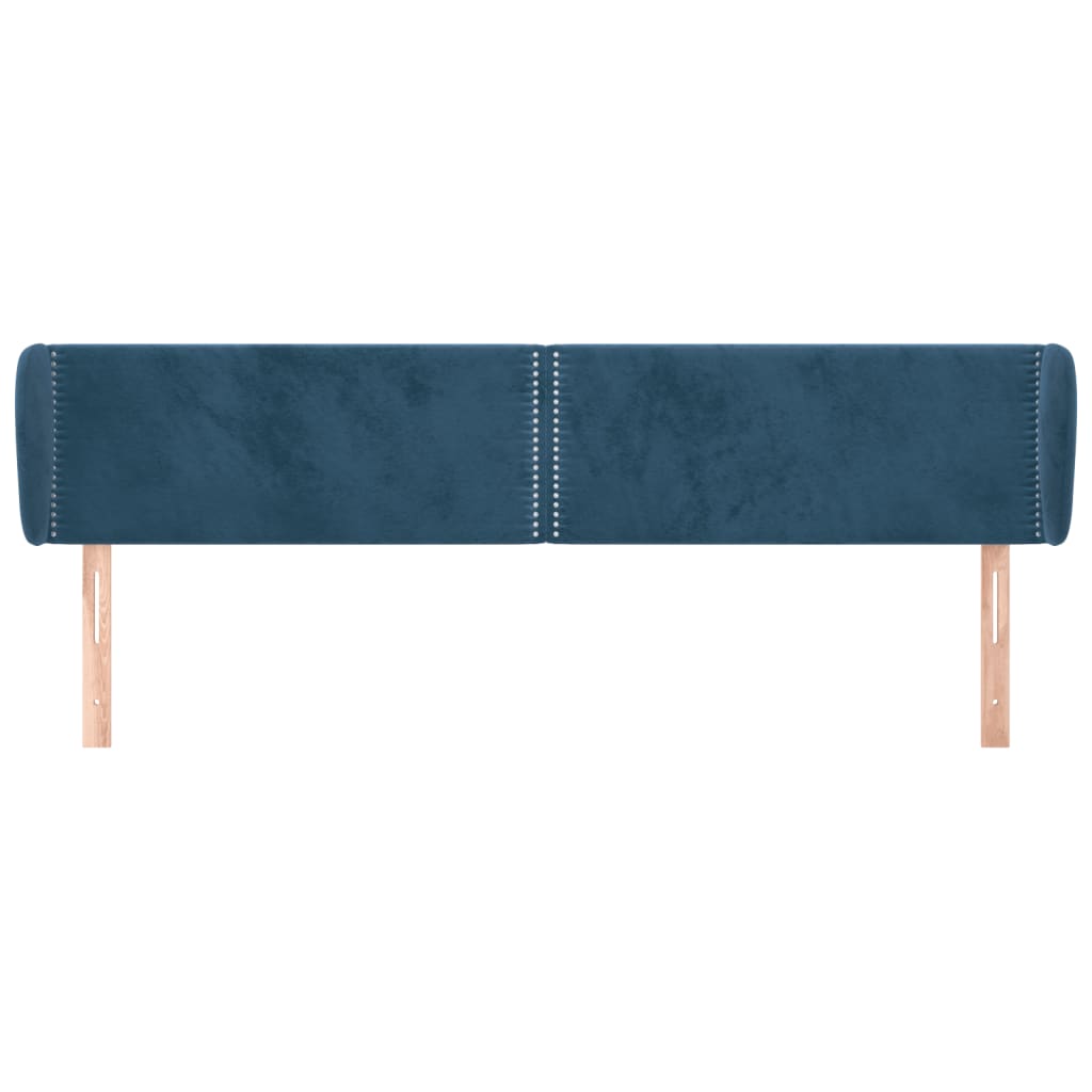 Κεφαλάρι με Πτερύγια Σκούρο Μπλε 183x23x78/88 εκ. Βελούδινο - PAKOBAZAAR