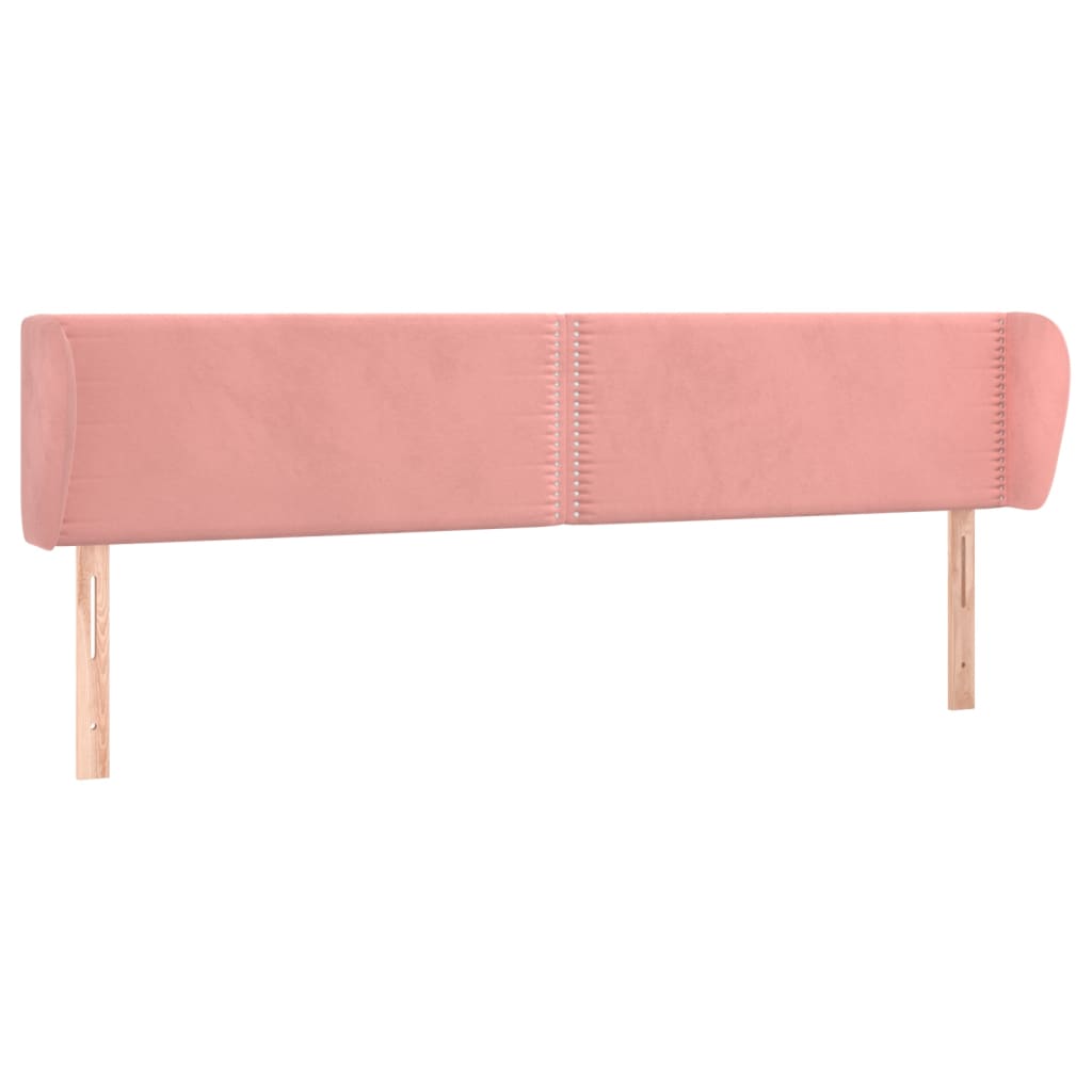 Κεφαλάρι με Πτερύγια Ροζ 183x23x78/88 εκ. Βελούδινο - PAKOBAZAAR