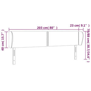Κεφαλάρι με Πτερύγια Ανοιχτό Γκρι 203x23x78/88 εκ. Βελούδινο - Pakobazaar