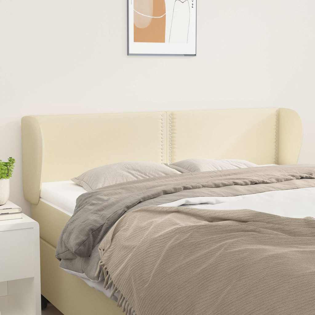 Κεφαλάρι με Πτερύγια Κρεμ 147x23x78/88 εκ. Συνθετικό Δέρμα - Pakobazaar