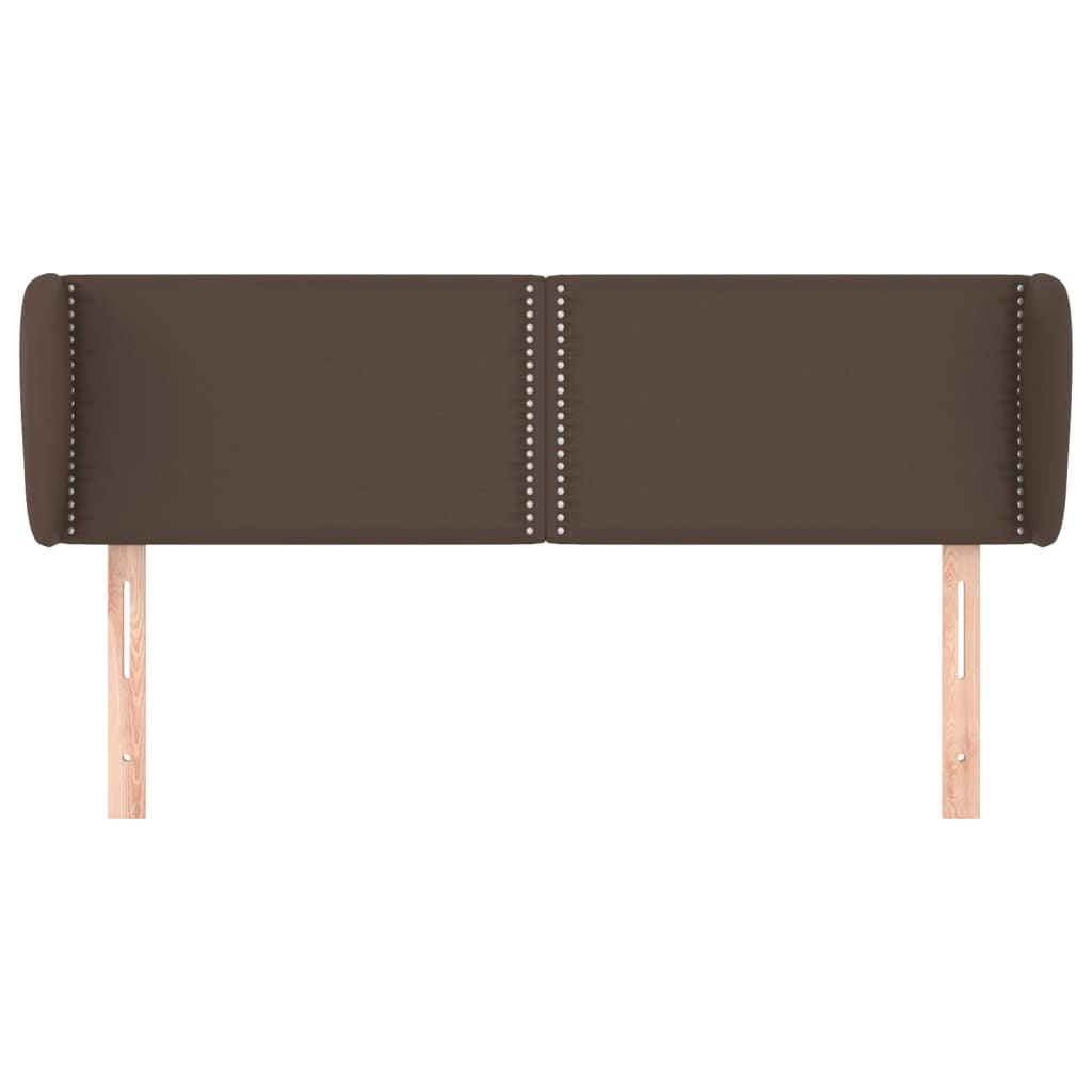 Κεφαλάρι με Πτερύγια Καφέ 147x23x78/88 εκ. Συνθετικό Δέρμα