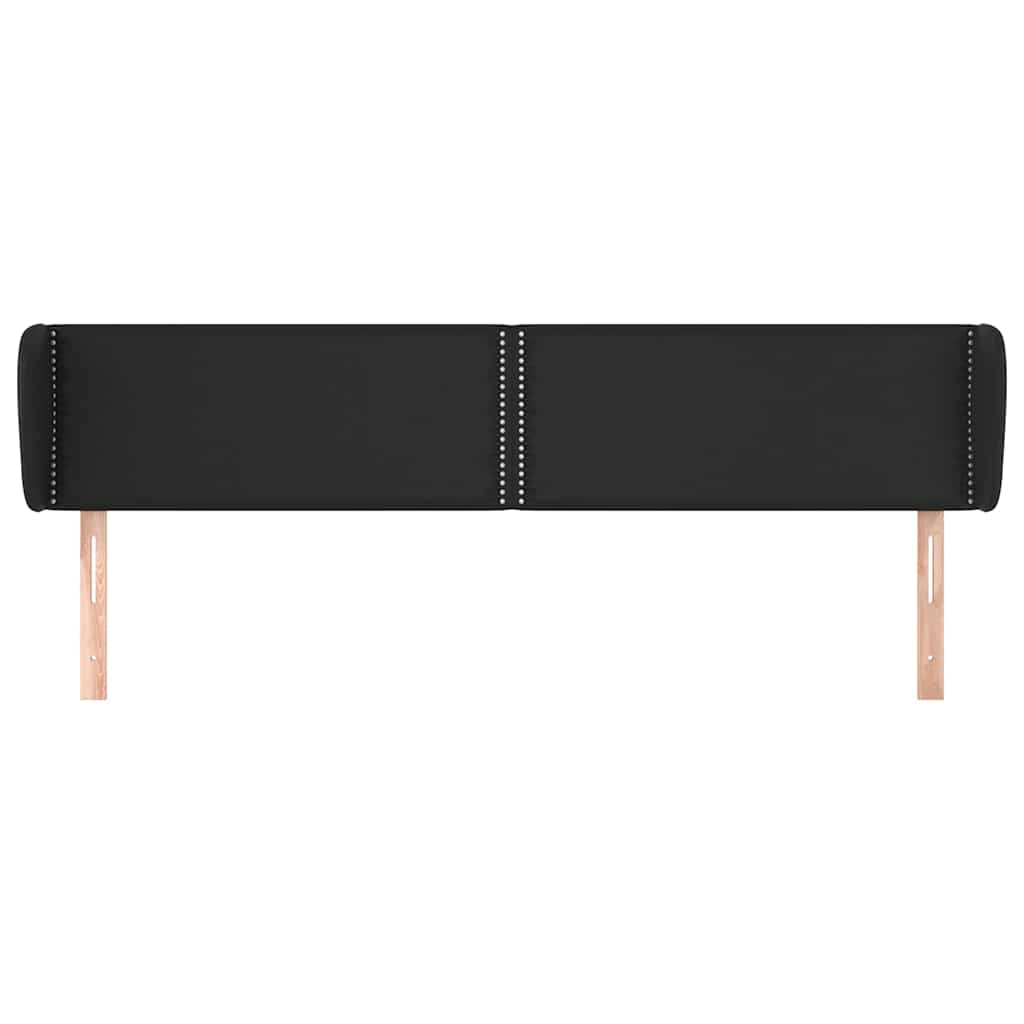 Κεφαλάρι με Πτερύγια Μαύρο 163x23x78/88 εκ. Συνθετικό Δέρμα